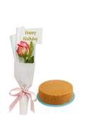 Mini Birthday Combo – Single Rose & Coffee Cake
