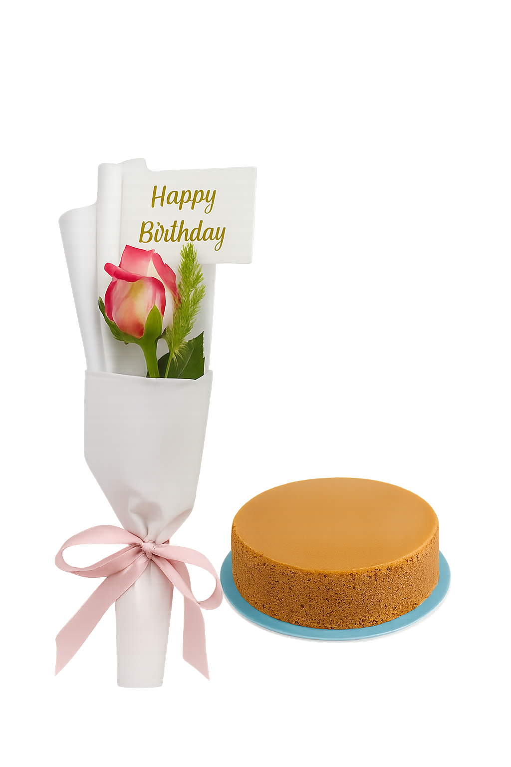 Mini Birthday Combo – Single Rose & Coffee Cake